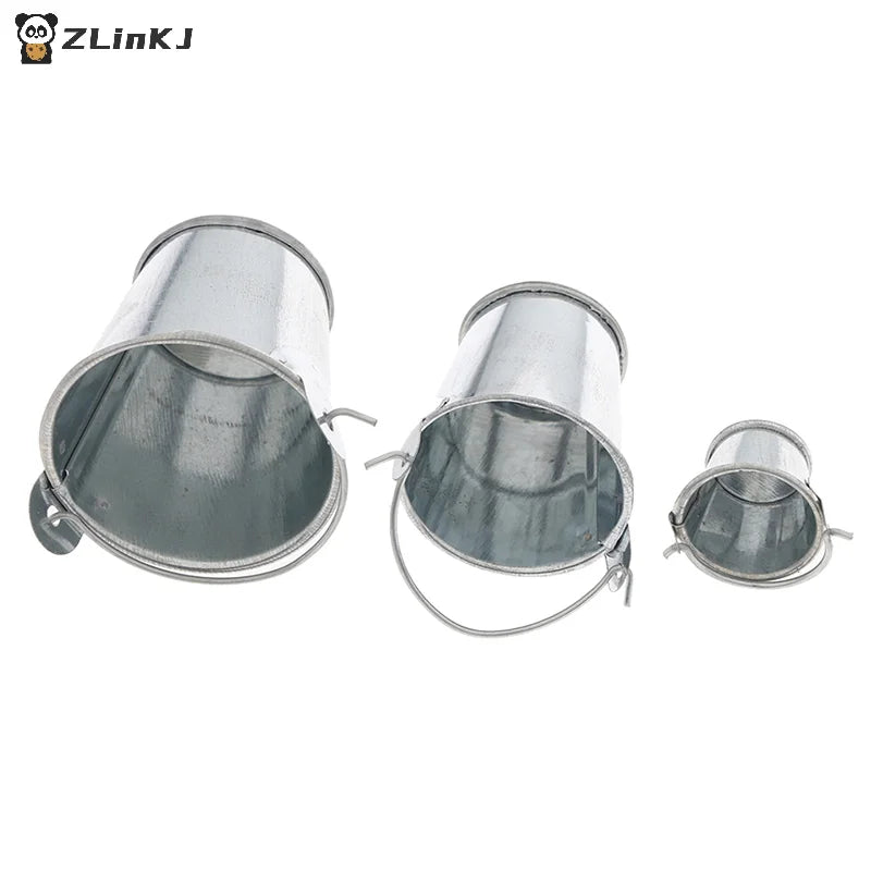 ▶1Pcs Mini Iron Bucket Model Miniature Dollhouse Decorations Children Beach Small Bucket Toy Zpaxo