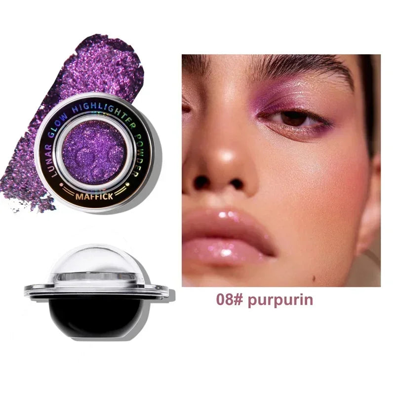 1pcs Planet Highlighter Powder Shiny Gradient High-gloss Powder Face Contour Brightening Long Lasting Highlight Glitter Makeup Zpaxo B-08