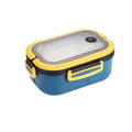 Double-layer Lunch Box Portable Compartment Fruit Food Microwave Fork Zpaxo Blue 1200ml