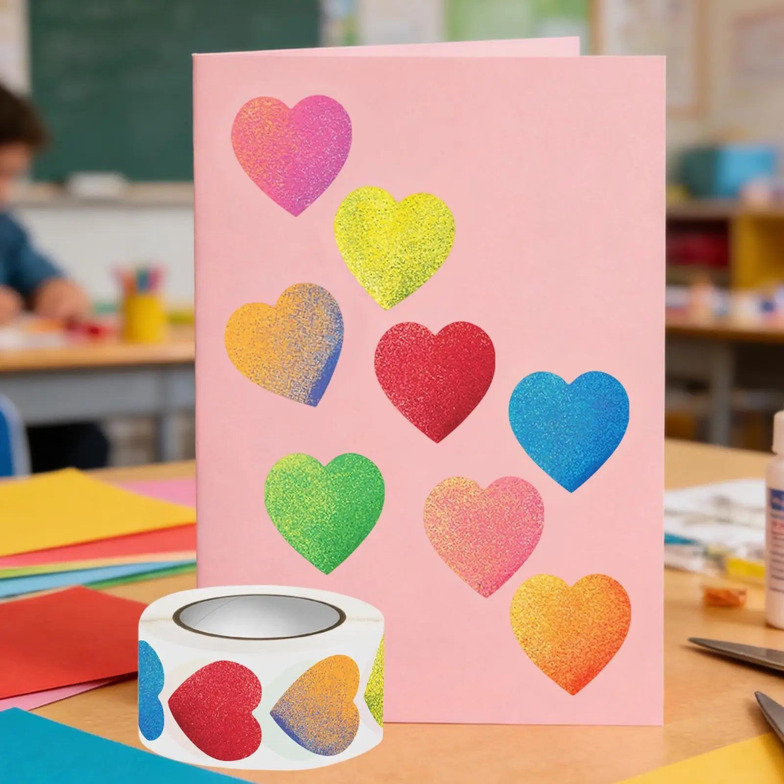 Valentine Heart Stickers 500 Pieces Heart Shape Labels Decals Decorative Sticker For Wedding Birthday Party Classroom Zpaxo
