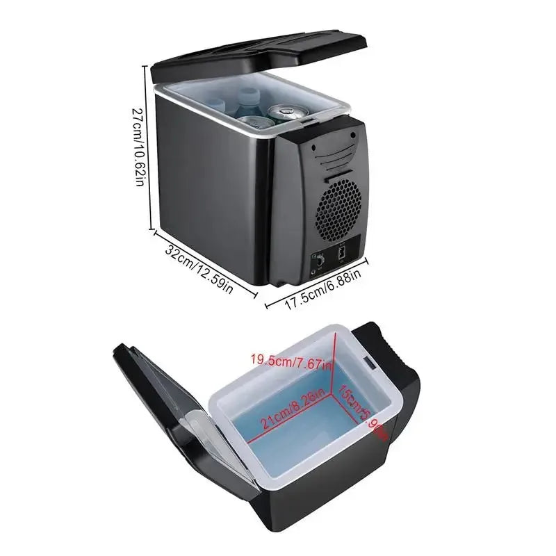 6L 12V Portable Car Mini Fridge – Cooling & Heating Ice Box