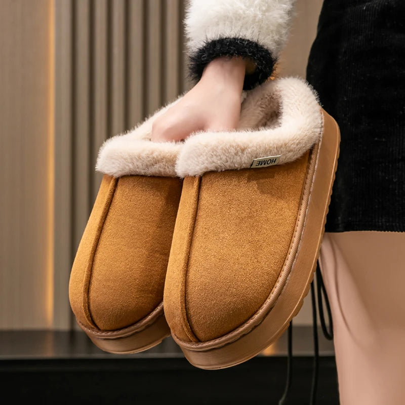 Women's Winter Slippers Arch Support Plush Indoor House Shoes Zpaxo Khaki 36-37