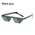 Pixel Mosaic Sunglasses – Retro Gamer Cosplay Party Shades Novelty Sunglasses Zpaxo Black gray