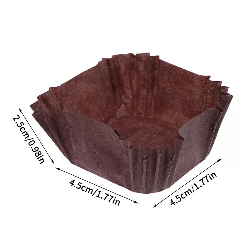 Square Cupcake Liners Muffin Baking Cups Pan Paper Oven Microwave Zpaxo