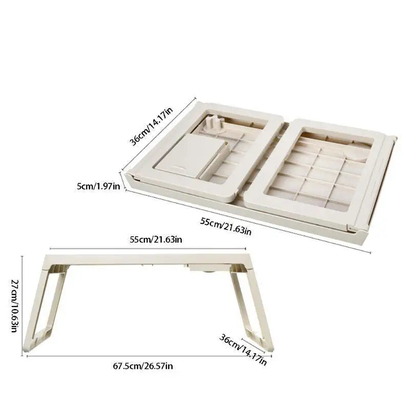652F Laptop Bed Tray Table, Portable Foldable Lap Stand Desk for Eating Breakfast, Zpaxo