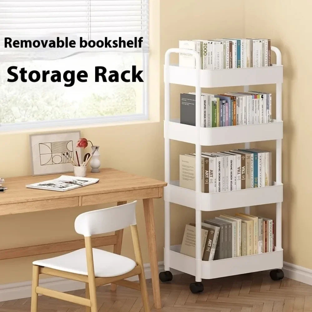 Mobile Kitchen Trolley Organizer Wheels Gap Bookshelf Household
