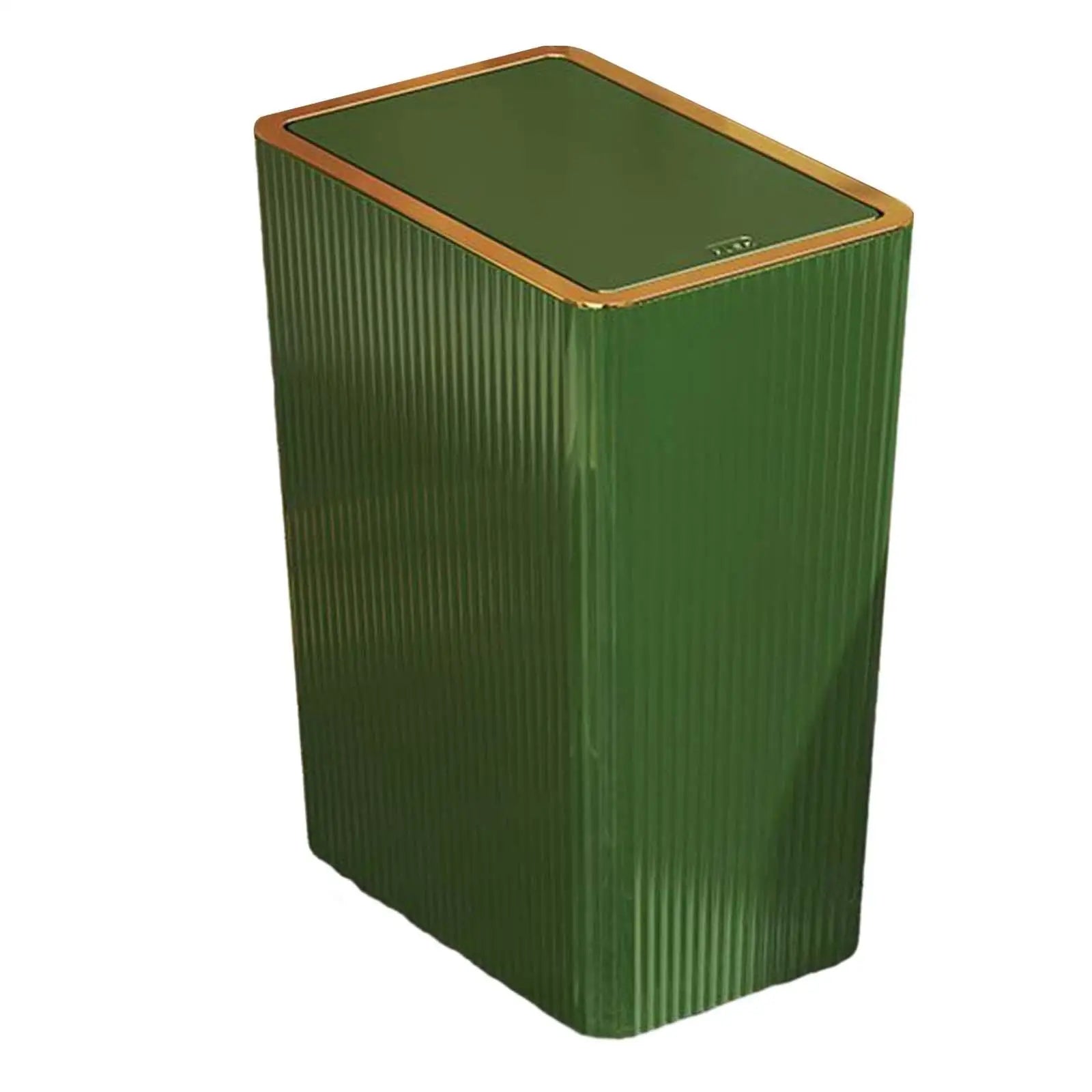 Kitchen Wastebasket with Press Type Lid Rubbish Container Slim Narrow Garbage Can for Sunroom Garage Study Living Zpaxo 15L Green