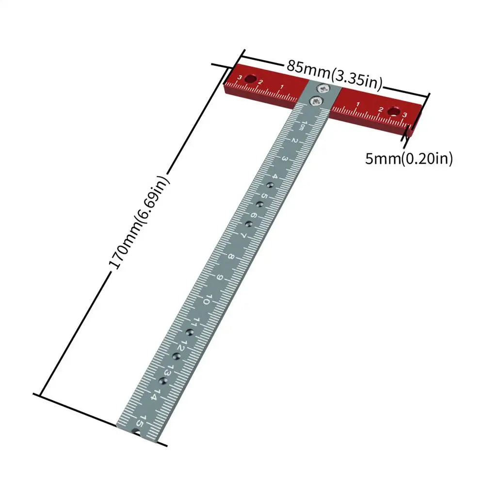 Woodworking Ruler Right Angle T Shape Positioning Marking Tool