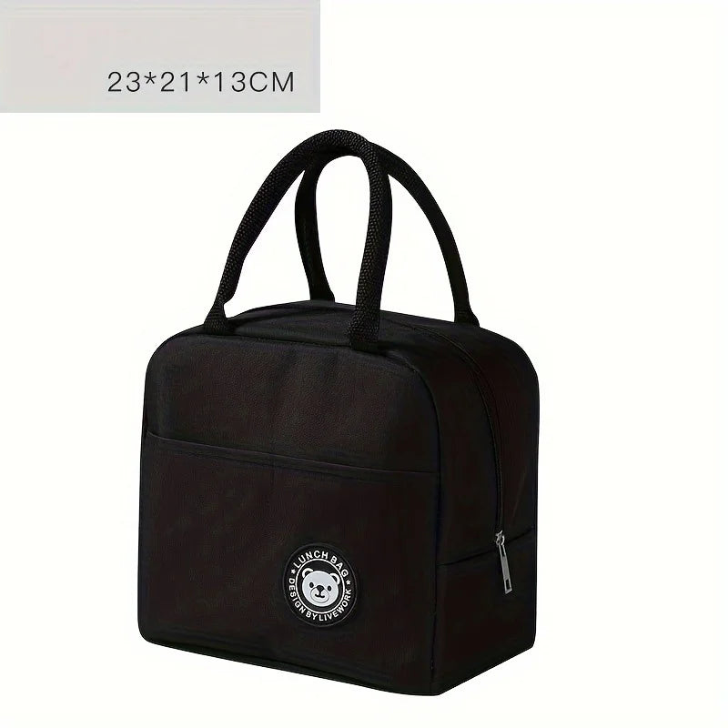 Insulated Lunch Bag Bear Pattern Waterproof Portable School Office