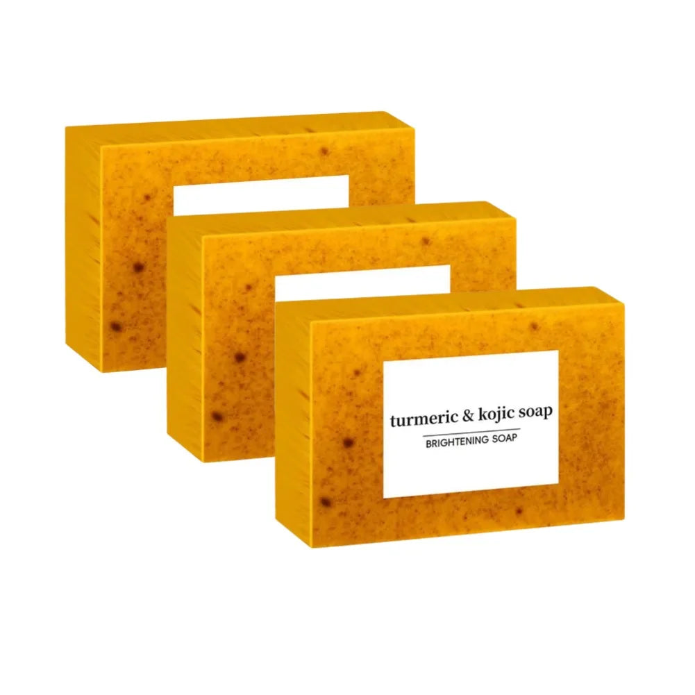 Turmeric Kojic Acid Soap – Lemon, Goat's Milk & Dark Spot Fade Brightening Bar Soap Zpaxo 3pcs