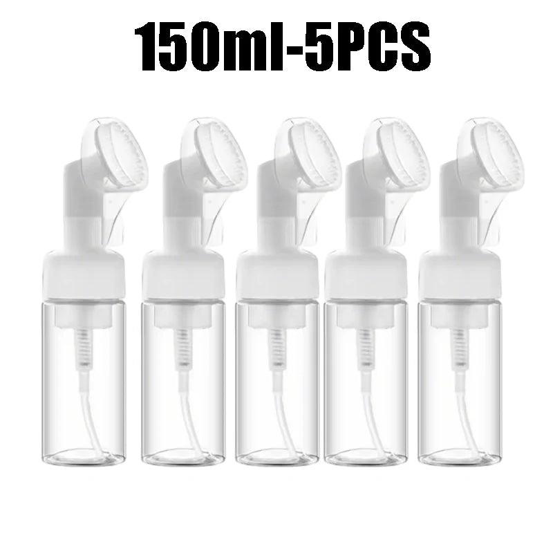 Foaming Gel Dispenser Refillable Press Pump Facial Cleanser Hair Wash Zpaxo 150ml-5PCS
