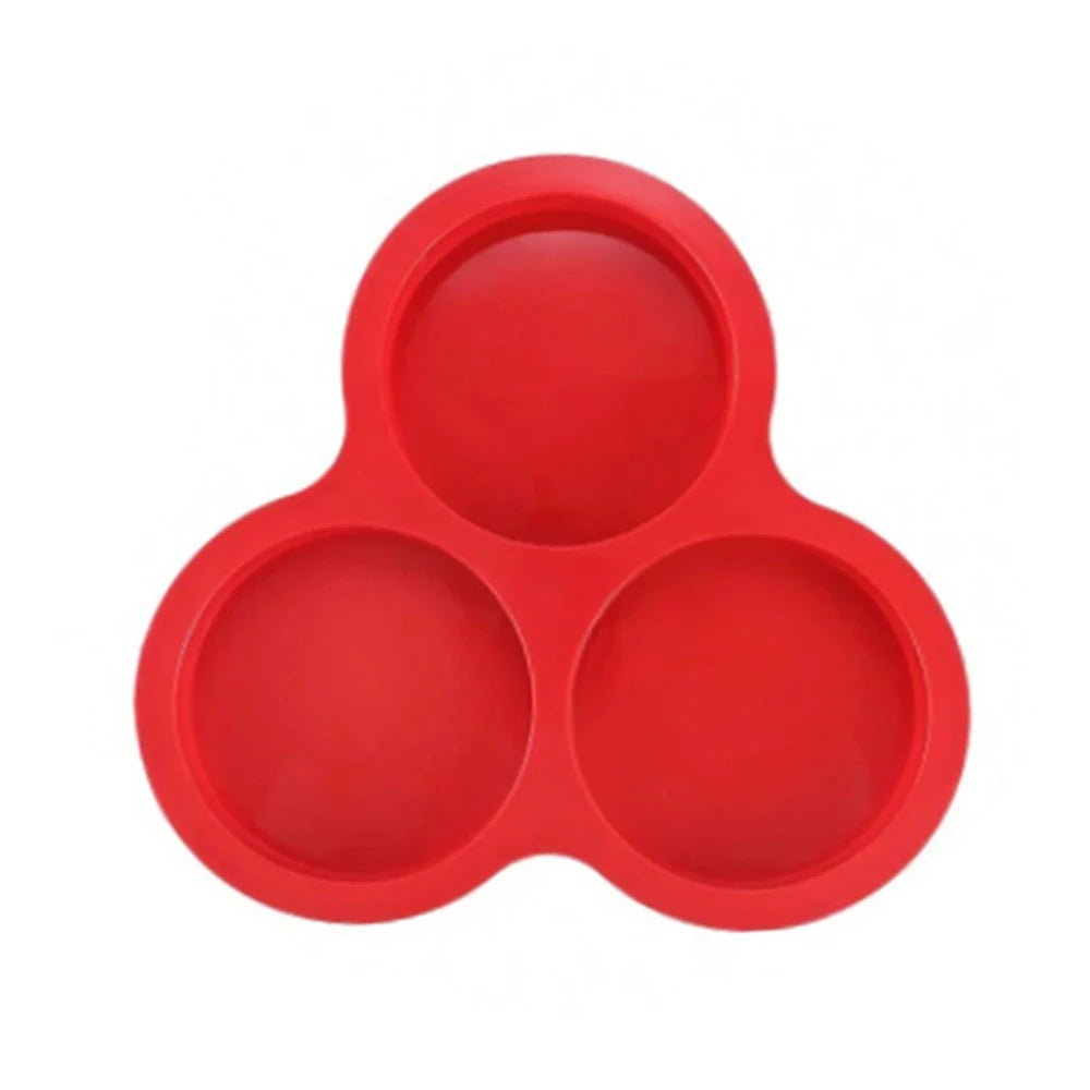 Silicone Egg Mold Air Fryer Egg Pan Reusable 3-Cavity Muffin Cake Baking Mould Kitchen Cooking Accessories Zpaxo Red