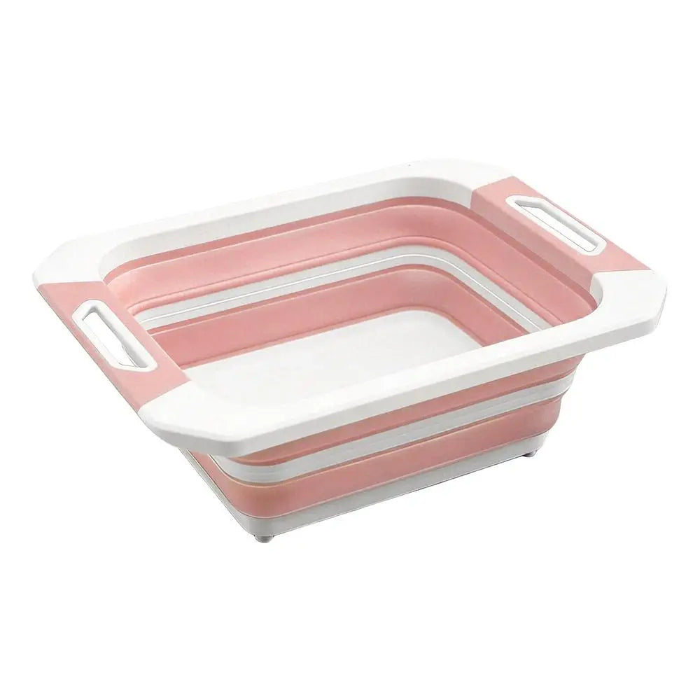 Foldable Cutting Board Compact Multipurpose Bin Foldable Cutting Board Basin for Meat Fruit Vegetables BBQ Picnic Backyard Beach Zpaxo China Mainland Light Pink