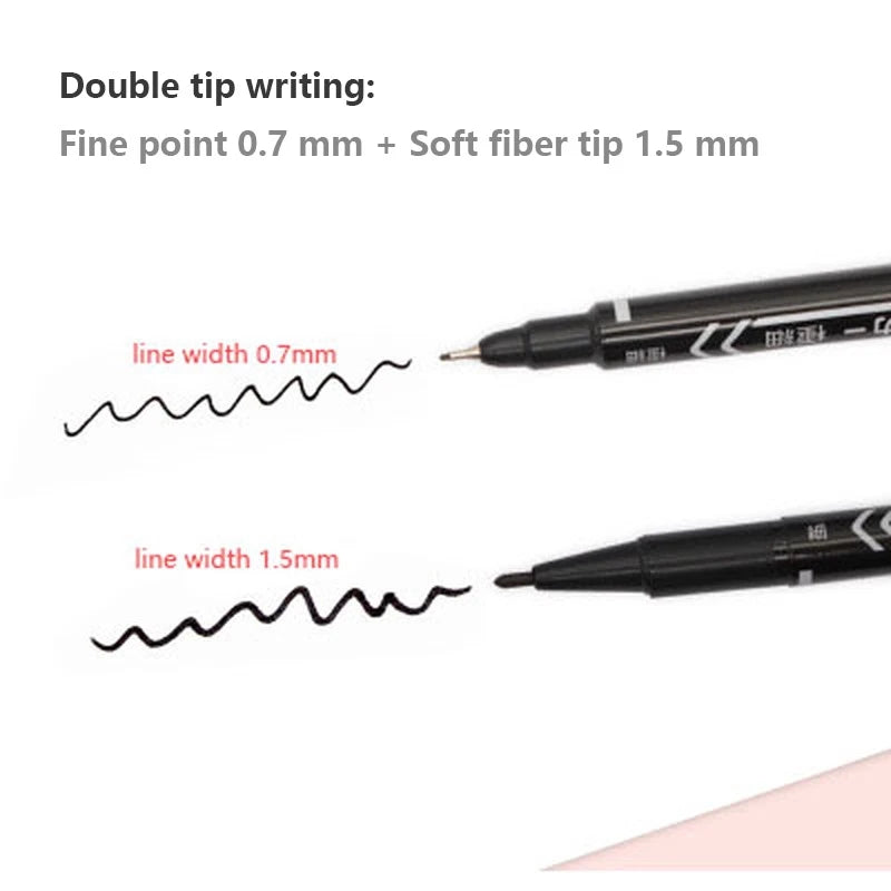 Double Headed Marker Pen Oily Permanent Markers Pens Fine Point Zpaxo