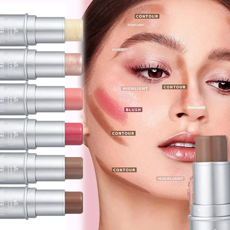 Face Contouring Bronzer Stick Multi-functional Highlighter Blush