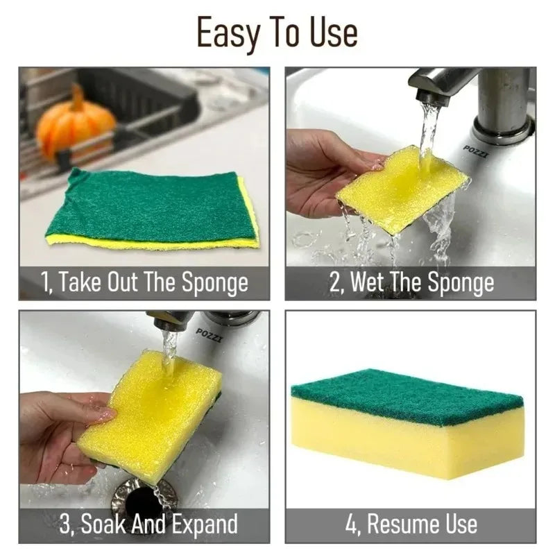 Dish Sponges Washable and Reusable for Cleaning A Kitchen Sink with Stains Highly Absorbent Double-sided Rust Sponges Cleaning Zpaxo