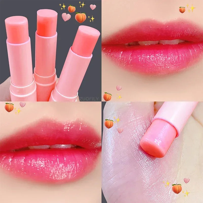 Colorless Vitality Color Lip Balm Change Lipstick Peach Girl Moisturizing Long Lasting Lip Gloss Makeup Care Repair Lip Mask Zpaxo