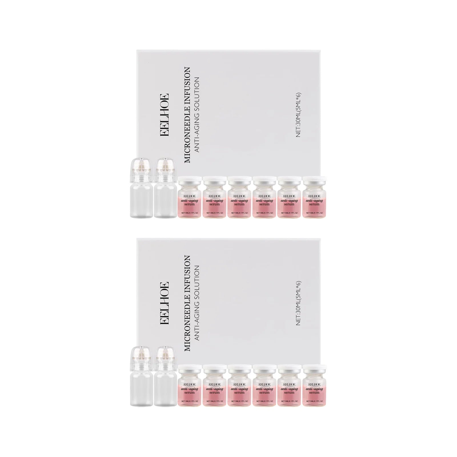 Eelhoe Microneedle Roller Set – Anti-Aging Hyaluronic Acid Serum Microneedle Roller Set Zpaxo 2 sets