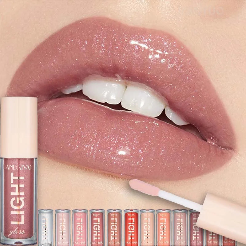 12 Colors Mirror Pearl Lip Gloss Waterproof Long-lasting Moisturizing
