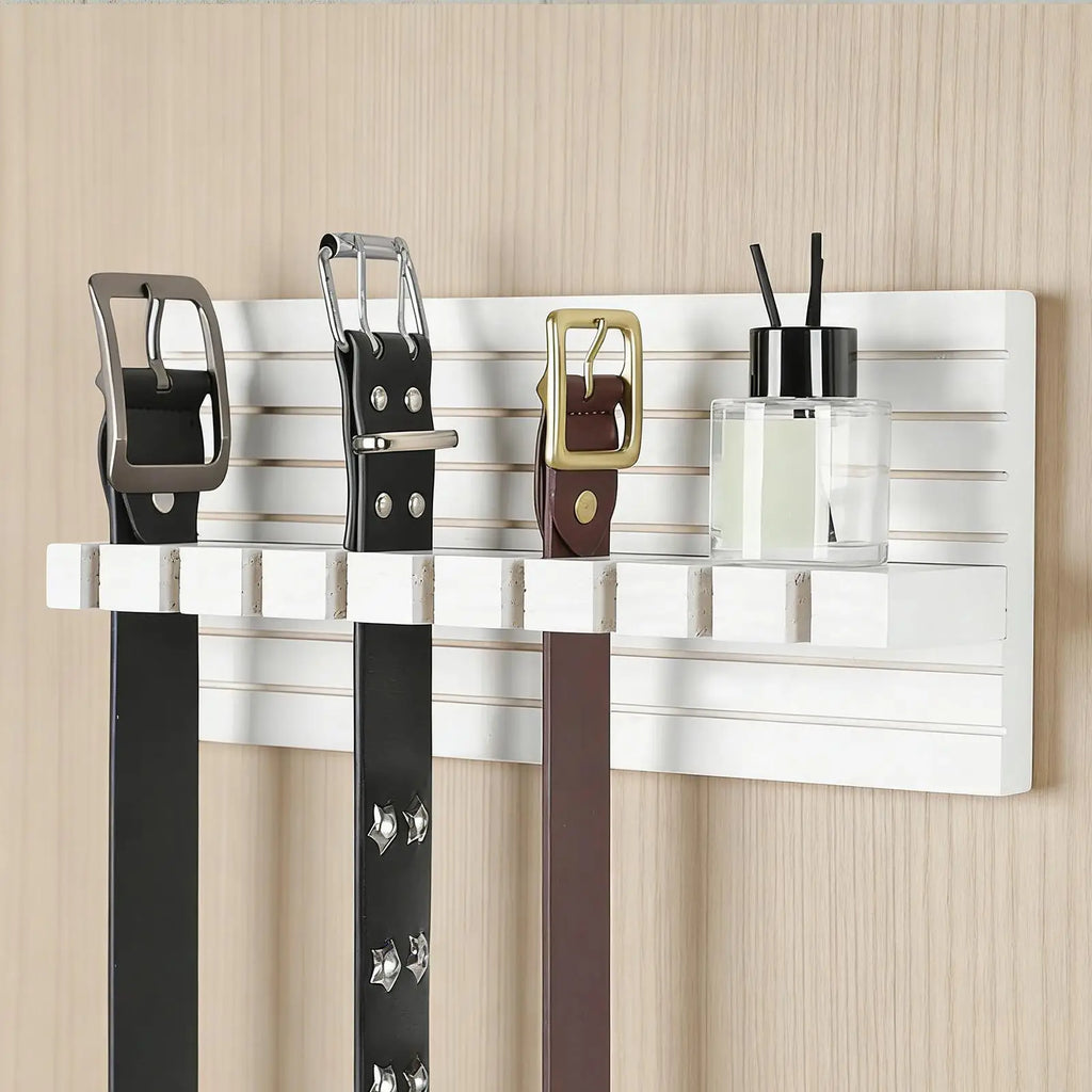 Belt Hanger Closet Wooden Wall Mount Sturdy Space Saving Organizer