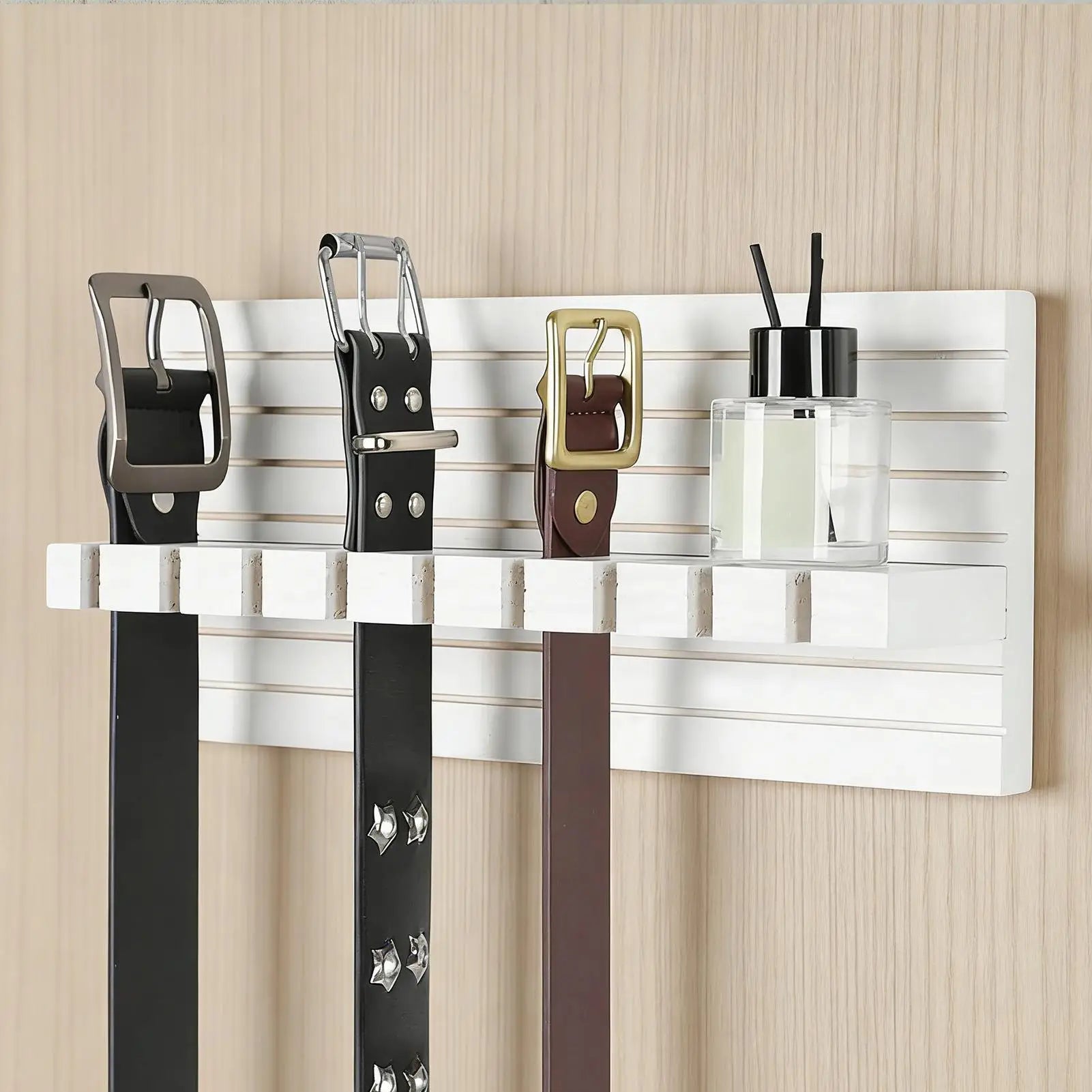 Belt Hanger Closet Wooden Wall Mount Sturdy Space Saving Organizer