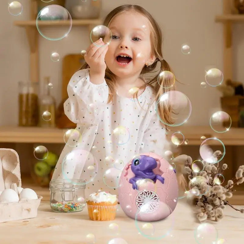 Bubble Blower Light And Sound Dinosaur Shape Bubble Wand Rechargeable Automatic 12-Hole Electric Machine Leak-Proof Design For Zpaxo