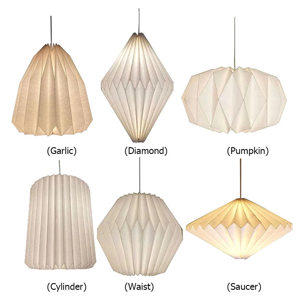 Chandelier Lamp Shade Nordic Style Paper Lantern Shade Creative Folding Pendant Light Shade for Living Room Decor Zpaxo