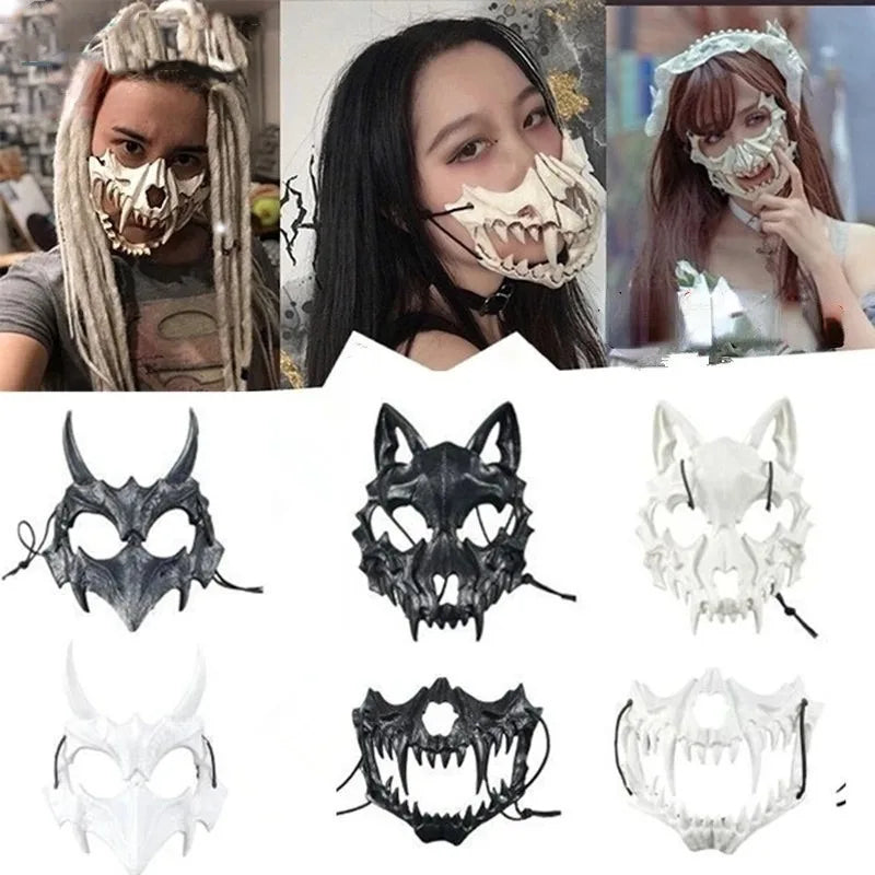 Animal Skeleton Half Mask Women Men Party Stage Show Halloween