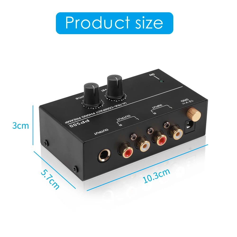 Ultra-compact Phono Preamp Pre Amp Preamplifier Level Volume Control