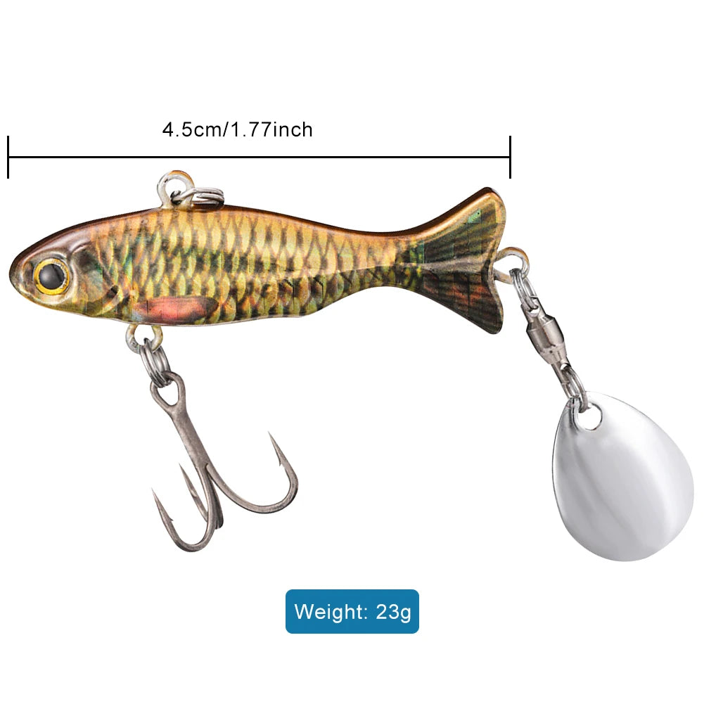 Metal Vib Fishing Lure 23g Hard Bait with Sharp Treble Hooks Fishing Bait Bass Pike Carp Sea Fishing Lure Zpaxo