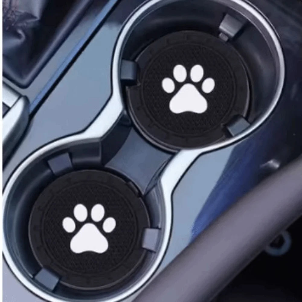 Paw Print Design Car Cup Holder Coaster Strong Wear-resistan Round Zpaxo