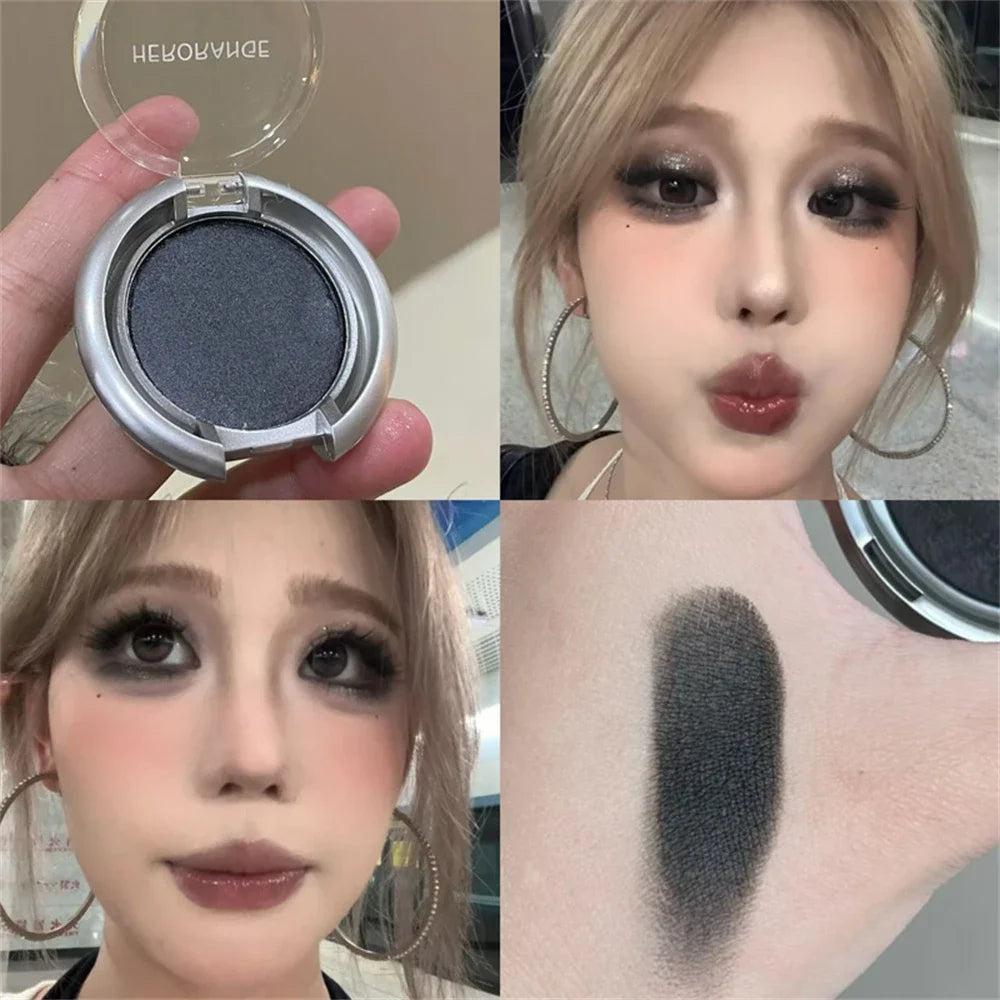 Smoky Pearl Glitter Eyeshadow Green Black Purple Shimmer Silkworm Zpaxo 05Black