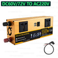 Grennova 1400W/2200W Dual Voltage Power Inverter w/ LCD Screen 12V/24V/48V/60V/72V to 110V/220V for RV, Camping & Solar Off-Grid Zpaxo 2200W 60V72V to 220V