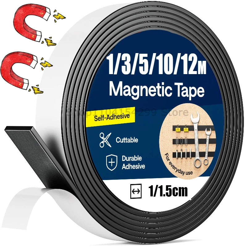 Self Adhesive Magnetic Tape Cuttable Rubber Magnetic Strip for Fridge Wall DIY Photo Poster Fixing Tape Home Office Storage Tool Zpaxo
