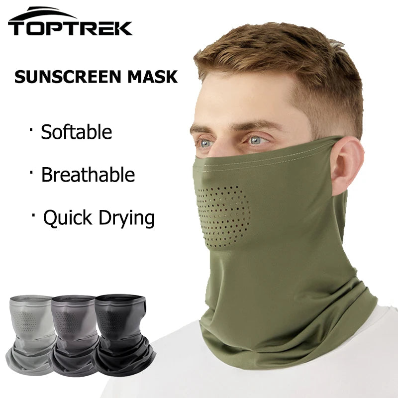 Toptrek Outdoor Ice Silk Sun Protection New Spring Summer Motorcycle Neck Cover Sports Riding Mask Full Face Fishing Running Zpaxo