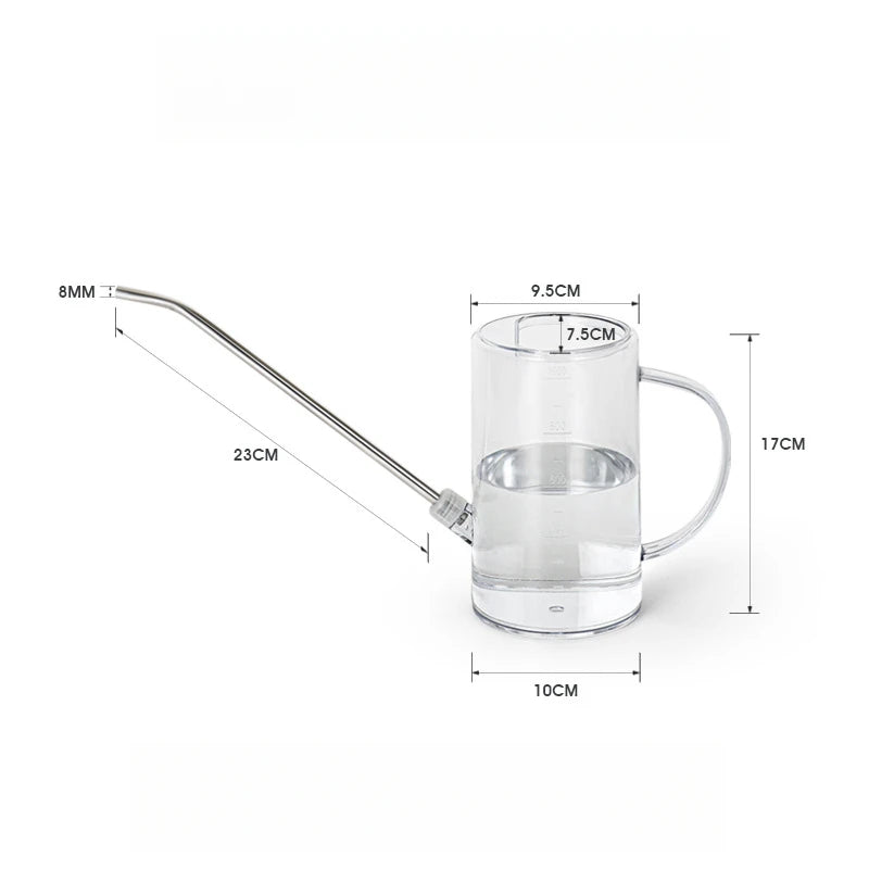 Long Spout Watering Can with Gardening Shovel Set Garden Irrigation Spraying Pot for Indoor Outdoor Plants Flower Zpaxo Transparent