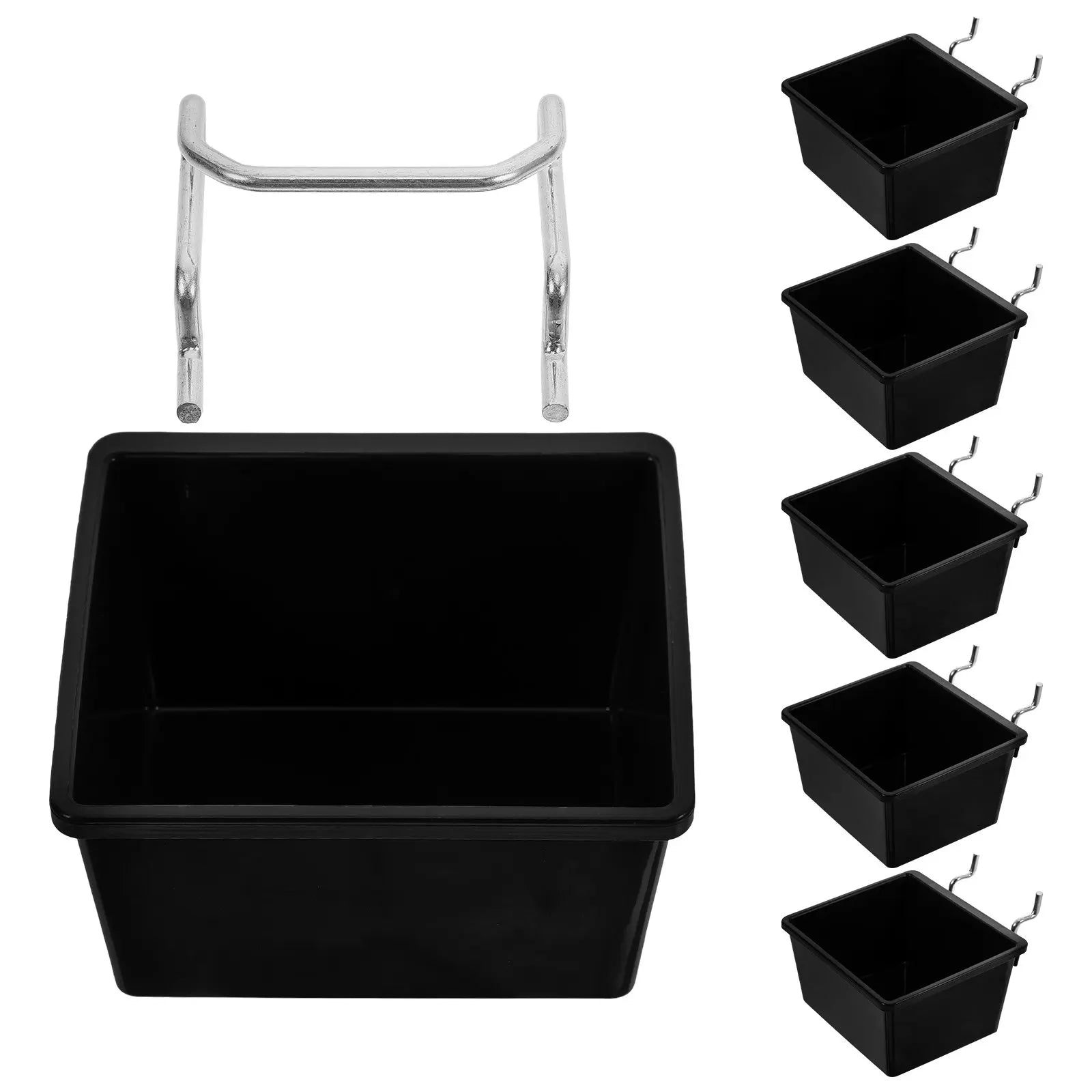 6Sets Pegboard Bins Plastic Organizer Heavy-duty Storage Baskets