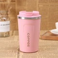 Leak-Proof Travel Thermos Mug 380/510ml – Double Wall Steel Travel Thermos Mug Zpaxo 380ML Pink as picture show