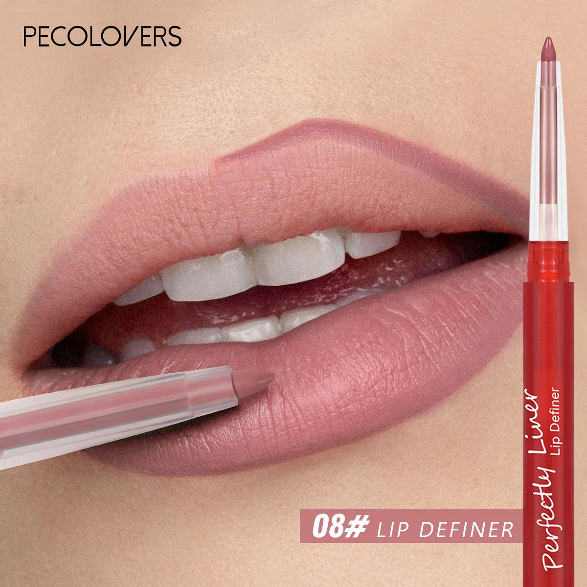 1PC Rich Pigmented, Waterproof, Silky, Durable, Non-stick Cup, Creamy Matte Lip Liner, Perfect for Date and Daily Use Zpaxo 08r
