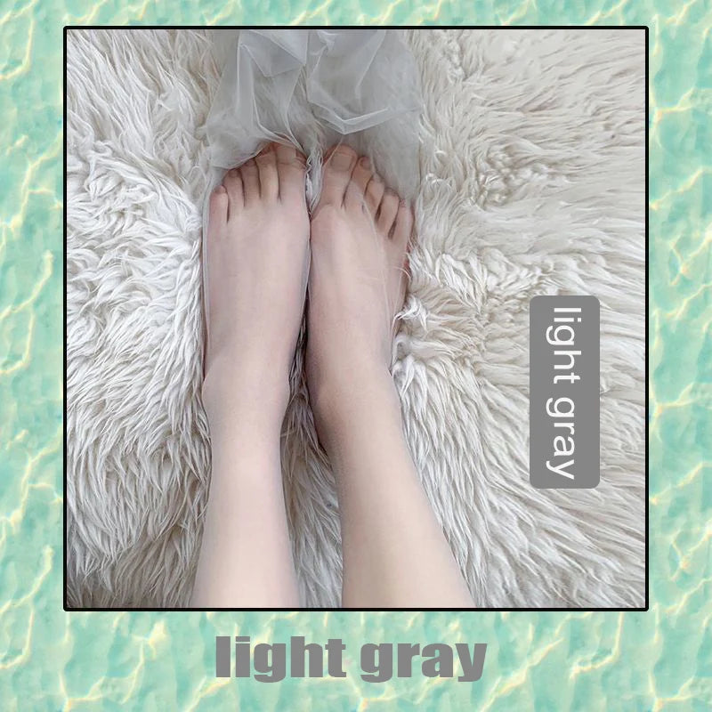 1 Pair Women Sexy Breathable Tights Transparent Elastic Pantyhose Zpaxo light gray M (50-70kg)
