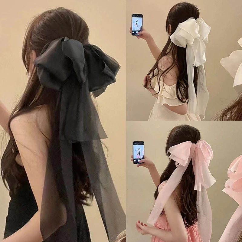 Fairy Bow Hair Clip Girls Princess Sweet Spring Hairpin High-end