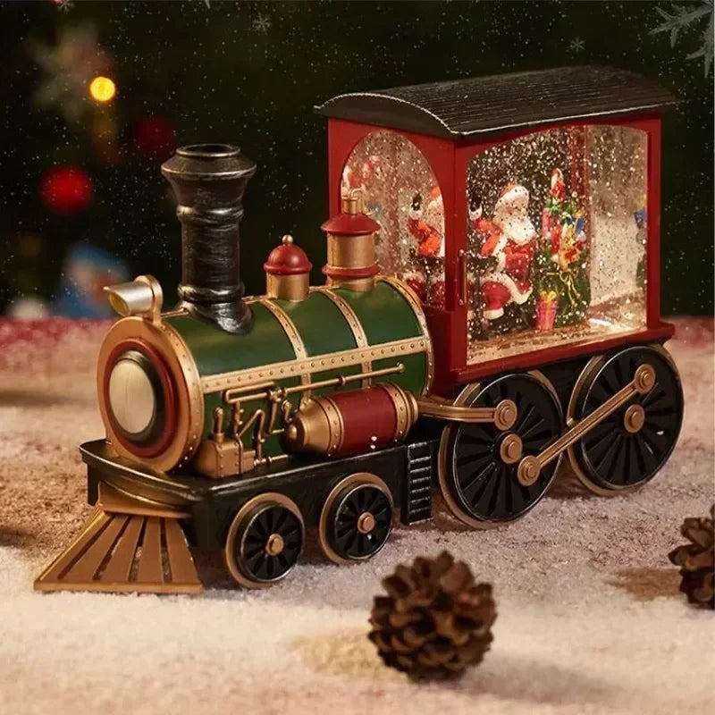 Christmas Train Music Box Water Globe with LED Lights Gift Christmas Music Box Zpaxo