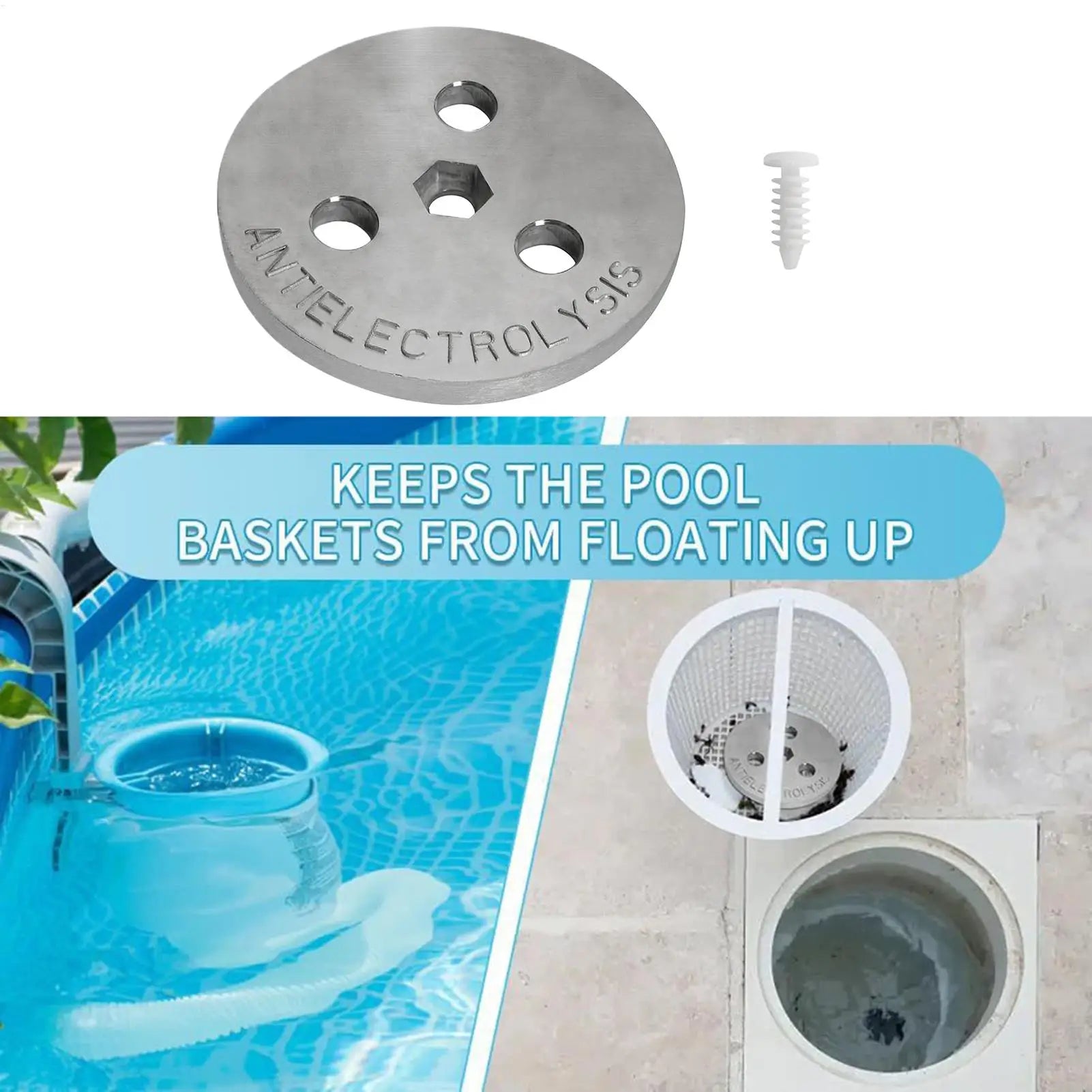 Zinc Anode Saltwater Pool Anti-electrolysis Plate Bolt Internal