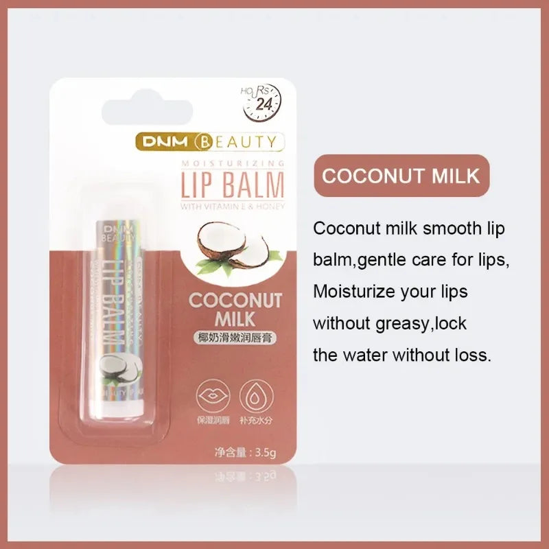 18 Flavors Fruit Lip Balm Oil Moisturizing Long-lasting Gloss Clear Zpaxo Coconut milk