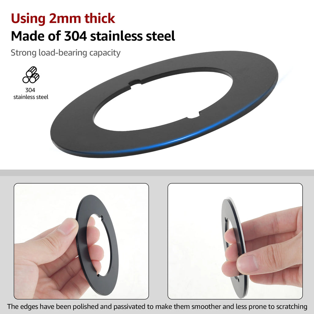 2/4Pcs Door Knob Plates Round/Square Version Stainless Steel Door Reinforcement Plate 2.15in Inner Diameter 3.5in Outer Diameter Zpaxo