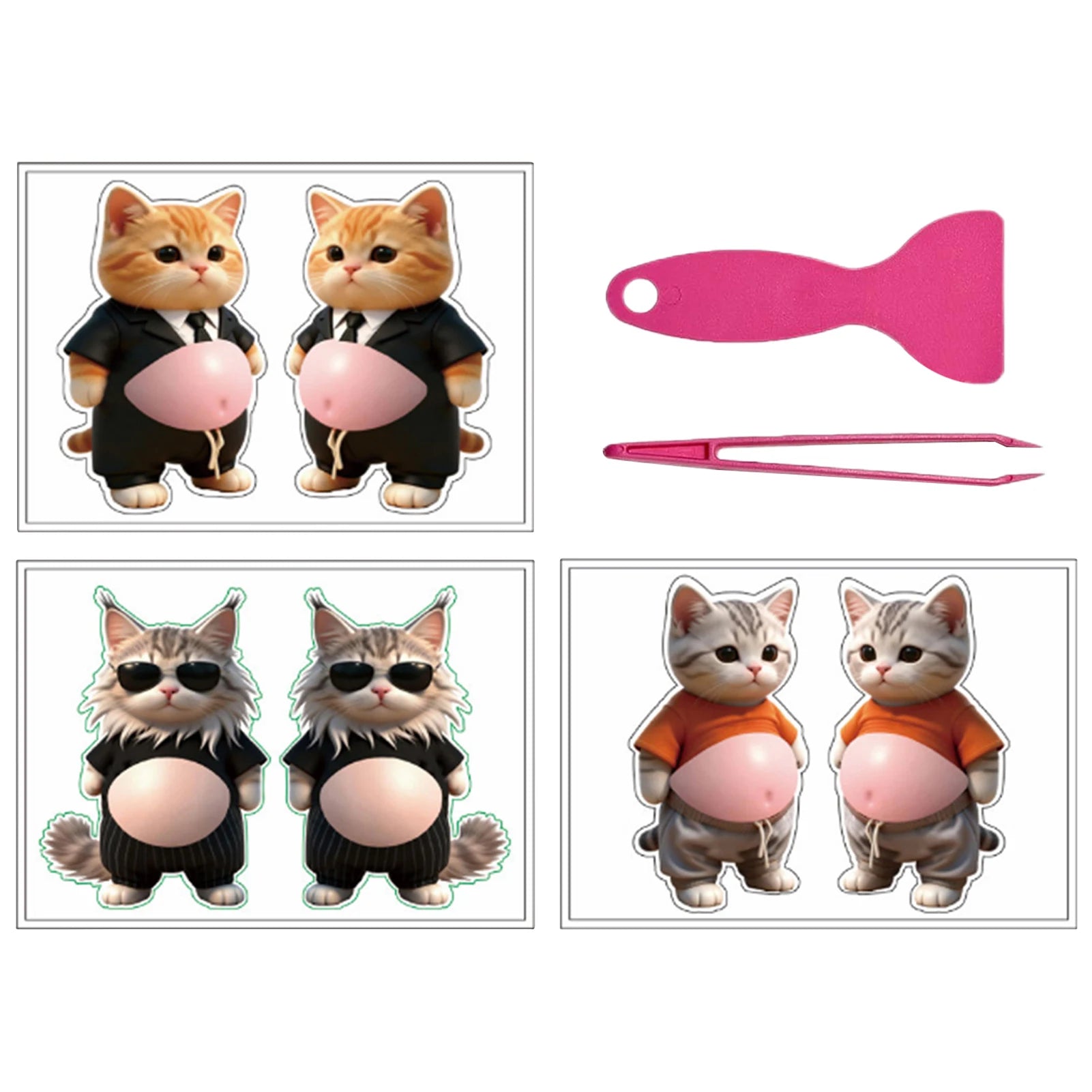 3D Squeeze Puppy Cartoon Stickers – Kids Party Favor Decor Cartoon Sticker Set Zpaxo Set
