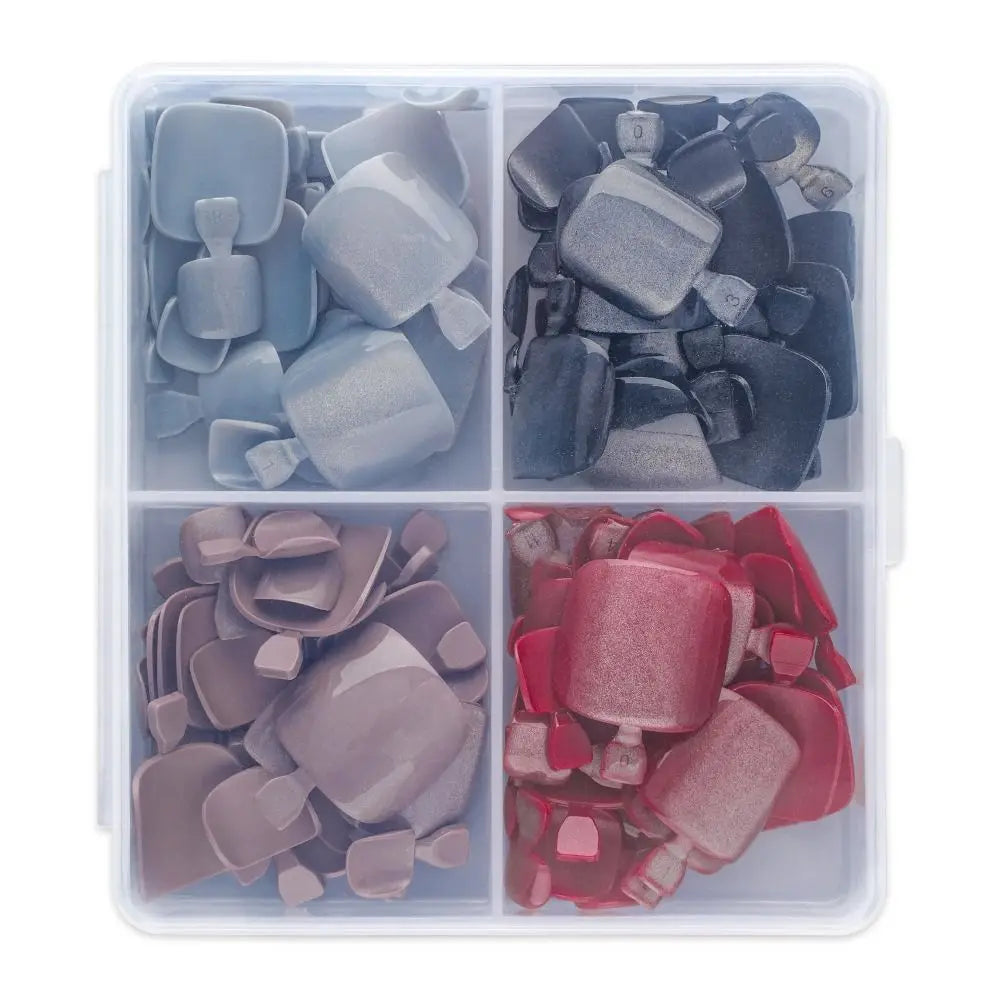 Cat Eye Fake Toe Nail Tips Pedicure Acrylic Square Toenail Half Cover Zpaxo