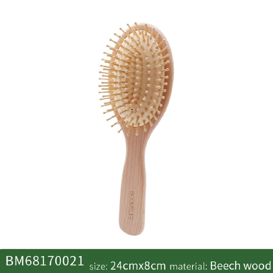 BOOMSLIFE Wood Wide Tooth Hair Comb & Scalp Massage Brush Wood Hair Comb Zpaxo Wood Hair Brush China Mainland
