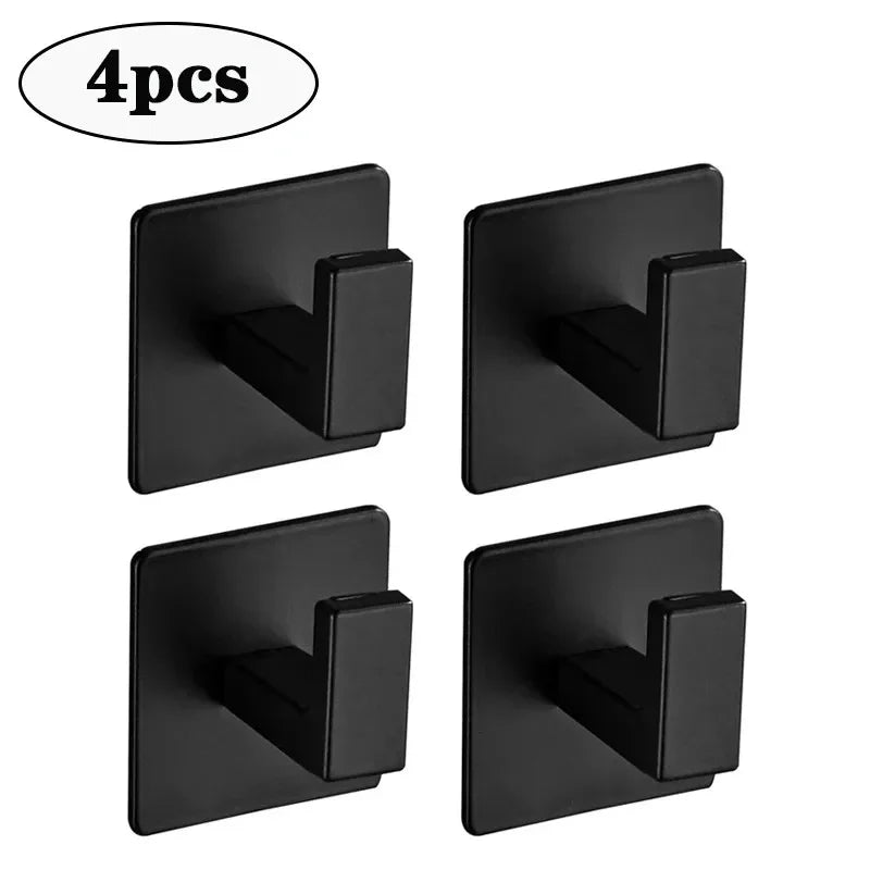 1- Strong Adhesive Wall Hook Sticker Hanging Coat Rack Clothes Hanger