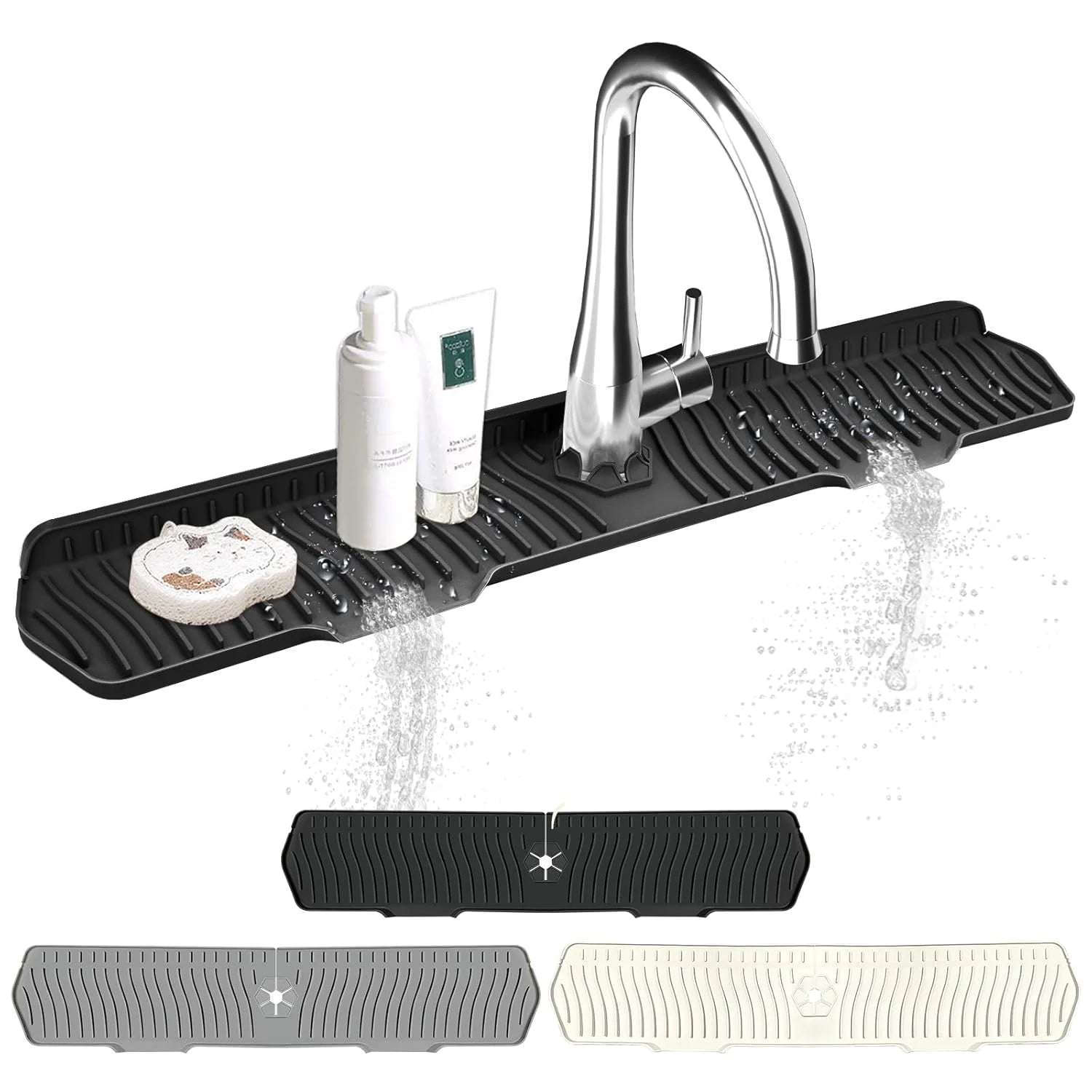 Extra Large Silicone Dish Drying Mat Non-slip Foldable Water Splash Zpaxo